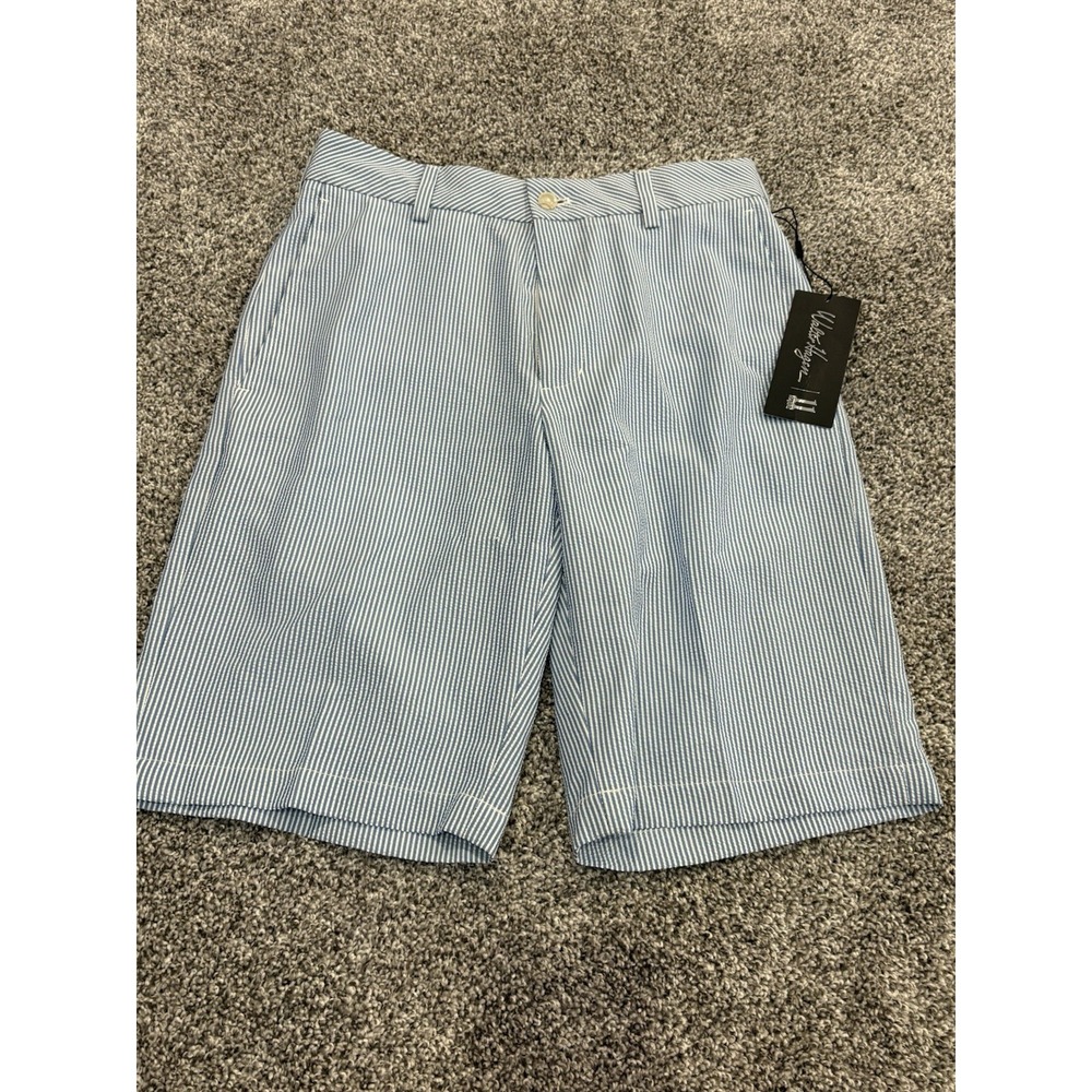 Walter Hagen Golf‎ Shorts Mens 30 Perfect 11 Blue Flat Front Striped 11" Inseam - Picture 2 of 8